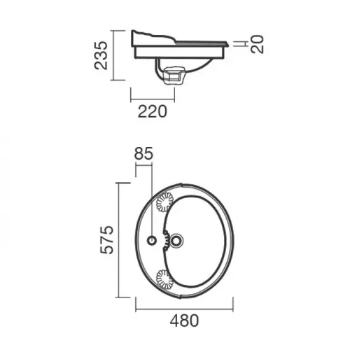 Раковина встраиваемая Sanitana GRECIA