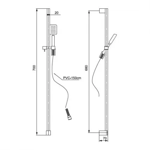 Душевой гарнитур PAINI Genova, хром (CR)