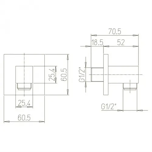 Вывод для воды PAINI квадратный, черный