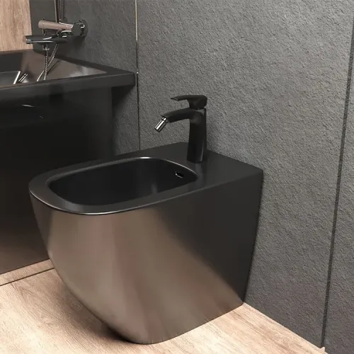 Смеситель для биде PAINI Lady с донным клапаном, черный (YO)