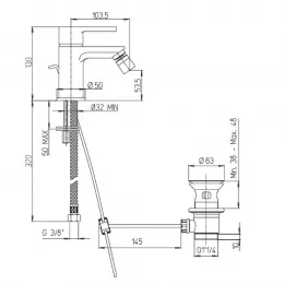 Смеситель для биде PAINI Arena, хром (CR)