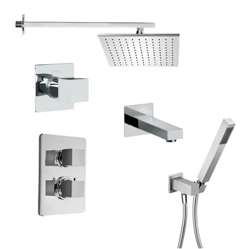 Комплект на 3 потребителя с термостатом Grazia PAINI, для ванны/душа, хром
