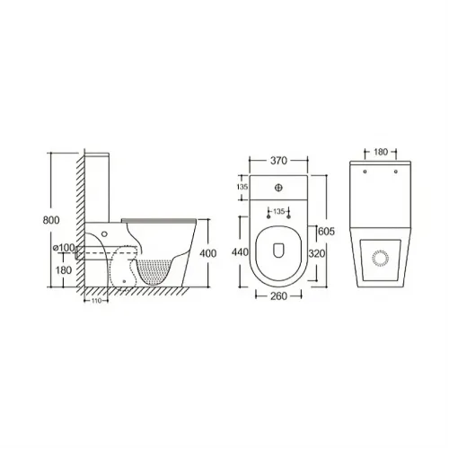 Унитаз-компакт URBATEC NOVE, безободковый, с сиденьем микролифт, выпуск универсальный