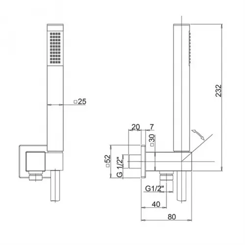 Душевой набор PAINI Grazia для встраиваемого смесителя, хром (CR)