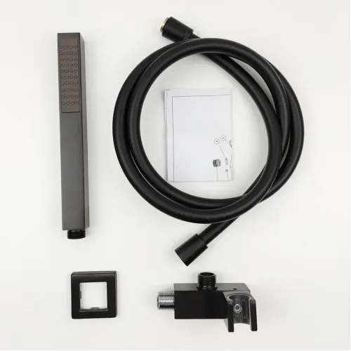 Комплект ручной лейки PAINI квадратный, черный брашированный PVD (PZ)