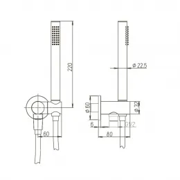 Душевой набор для встраиваемого смесителя, брашированное золото PVD (PJ)