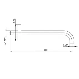 Кронштейн для верхнего душа PAINI 400 мм. круглый