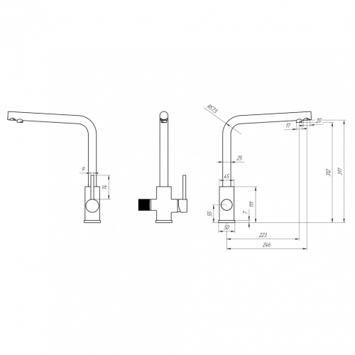 Смеситель для кухни PAINI Primavera, хром (CR)