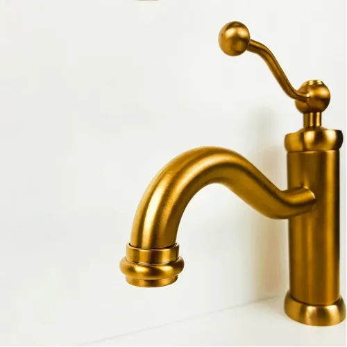 Смеситель для раковины PAINI Duomo без донного клапана, брашированное золото PVD (PJ)