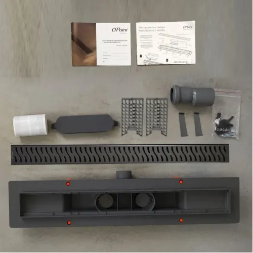 Душевой лоток PAINI Harmony 650 мм, черный матовый