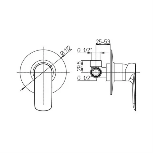 Cмеситель для душа PAINI Nove встраиваемый, черный (YO)