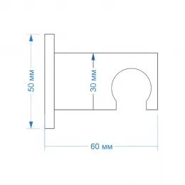 Держатель для лейки, PAINI фиксированный, круглый, брашированный чёрный PVD
