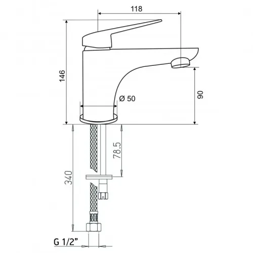Комплект смесителей PAINI Laguna 3в1, для раковины и ванны с лейкой