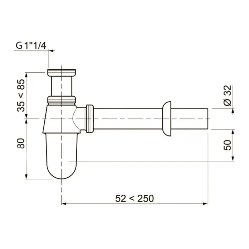 Сифон для раковины Roma, хром