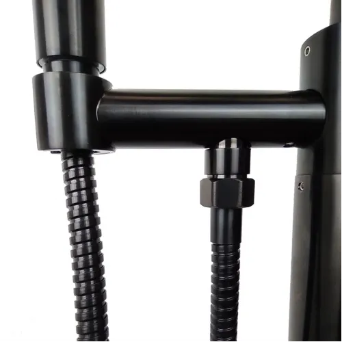 Смеситель напольный PAINI Cox для ванны поворотный излив, черный брашированный PVD (PZ)