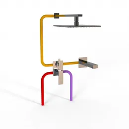 Комплект на 2 потребителя Grazia PAINI, для ванны с верхним душем, хром