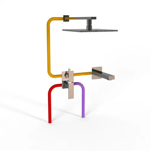 Комплект на 2 потребителя Grazia PAINI, для ванны с верхним душем, хром