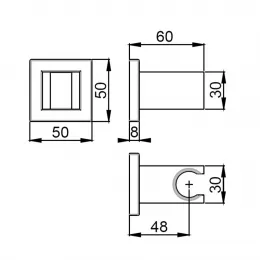Держатель для лейки PAINI фиксированный, квадратный, хром (CR)