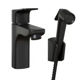Смеситель для раковины PAINI Viva Style с гигиеническим душем, черный (YO)