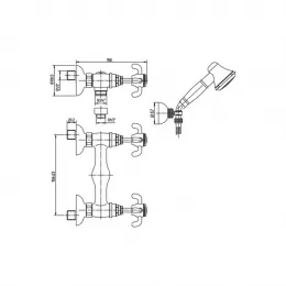Смеситель для душа PAINI Ornellaia с аксессуаром, хром (CR)