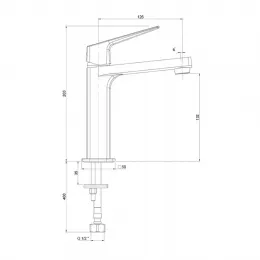 Смеситель для раковины PAINI Bari без донного клапана, черный (YO)