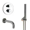 Комплект на 2 потребителя с термостатом Cox PAINI, для ванны с ручным душем, хром