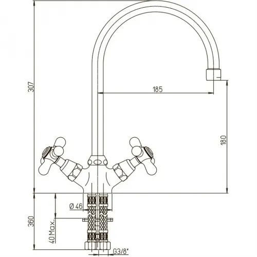 Смеситель для кухни PAINI Liberty, хром (CR)
