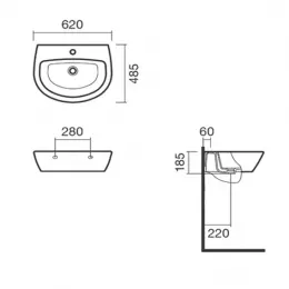 Раковина подвесная Sanitana MUNIQUE 62