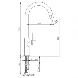 Смеситель для кухни PAINI Sky, хром (CR)