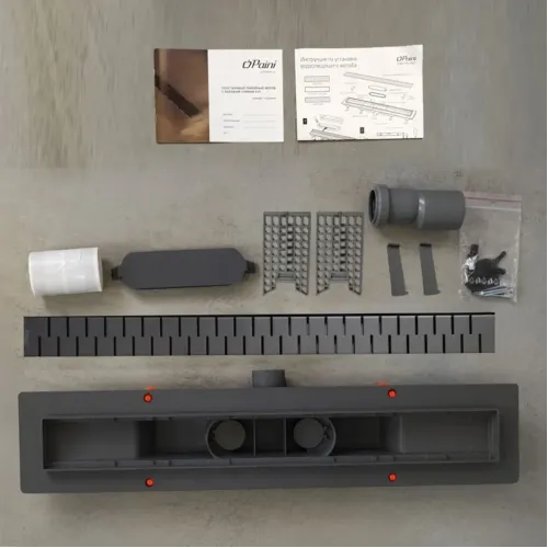 Душевой лоток PAINI Medium 450 мм, черный матовый