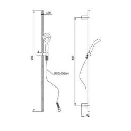 Душевой гарнитур PAINI Bergamo 900, хром (CR)