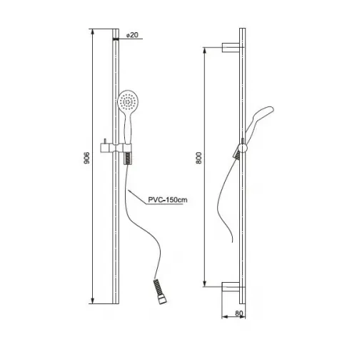 Душевой гарнитур PAINI Bergamo 900, хром (CR)