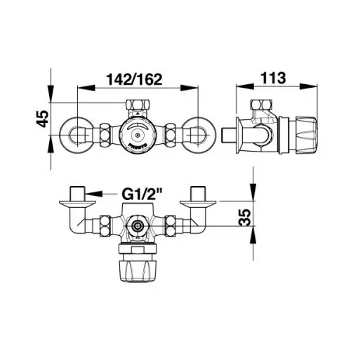 Смеситель порционный Presto Alpa S 35168 для душа
