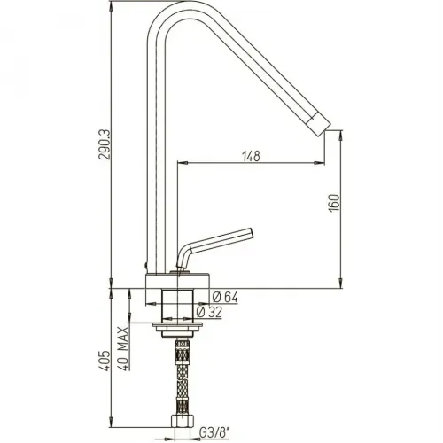 Смеситель для кухни PAINI Pixel, хром (CR)