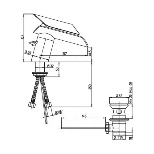 Смеситель для биде PAINI Morgana, золото PVD (OP)