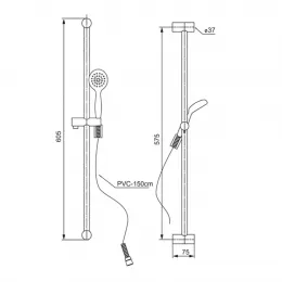 Душевой гарнитур PAINI Modena, хром (CR)