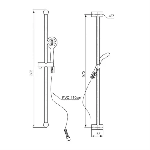 Душевой гарнитур PAINI Modena, хром (CR)