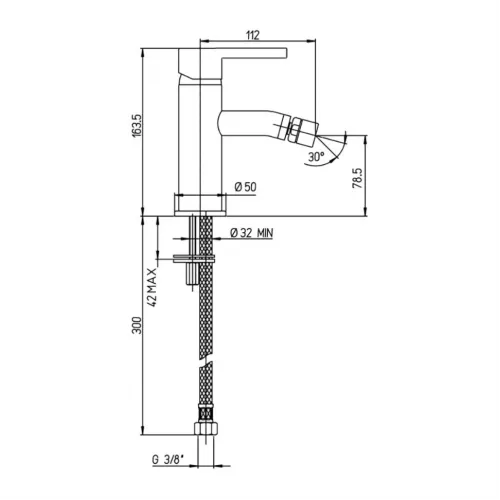 Смеситель для биде PAINI Brera без донного клапана, брашированное золото PVD (PJ)