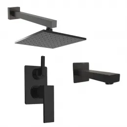 Комплект на 2 потребителя Grazia PAINI, для ванны с верхним душем, черный брашированный PVD