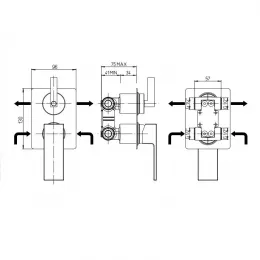 Смеситель для ванны PAINI Grazia встраиваемый, черный брашированный PVD (PZ)