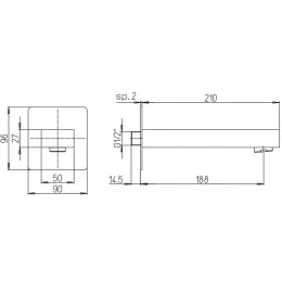 Излив PAINI Dax-R, черный брашированный PVD (PZ)