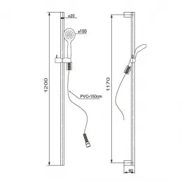 Душевой гарнитур PAINI Catania 1200, хром (CR)