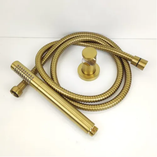 Душевая лейка ручная PAINI круглая латунь, брашированное золото PVD