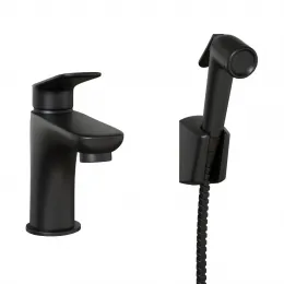 Смеситель для раковины PAINI Laguna без донного клапана, с гигиеническим душем, черный (YO)
