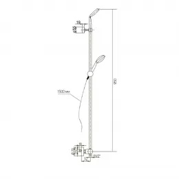 Душевая система с термостатом PAINI, хром (CR)