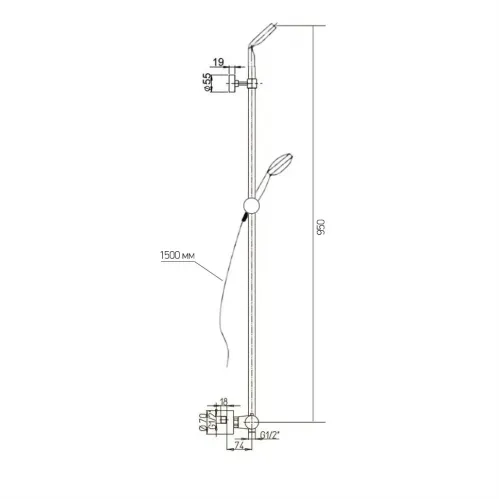 Душевая система с термостатом PAINI, хром (CR)
