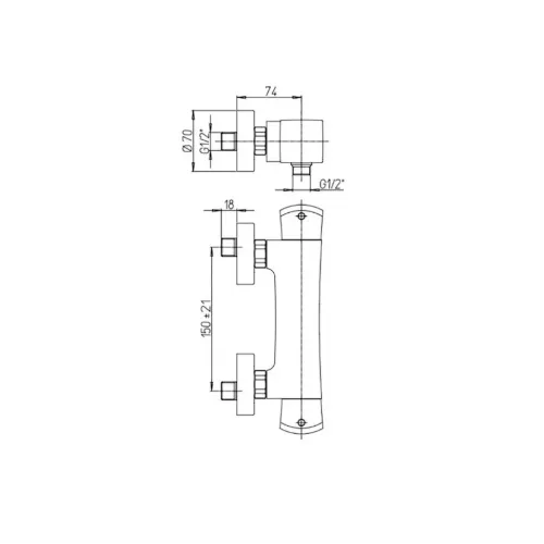 Смеситель для душа PAINI Lady с термостатом, никель PVD (PW)