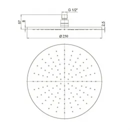 Верхний душ PAINI, круглый, латунь, 25 см, черный (YO)