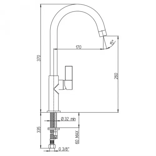 Смеситель для кухни PAINI Sky, хром (CR)