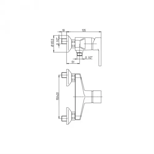 Смеситель для душа PAINI Arena, хром (CR)